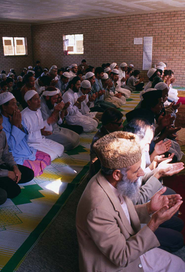 Members of the Perth Islamic community at prayer, 1990