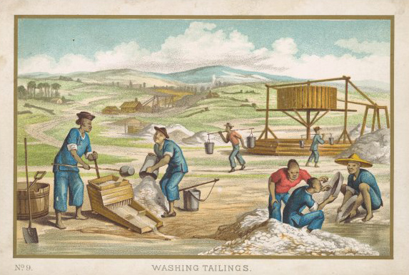 Washing tailings, c1870s