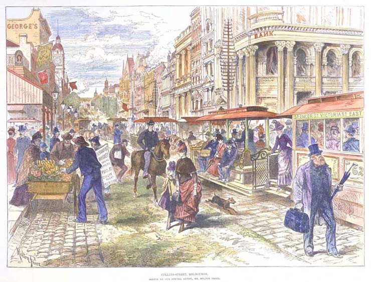Collins Street, Melbourne, 1889