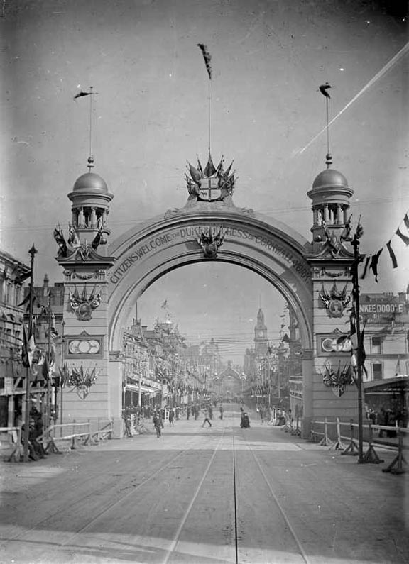 Melbourne street decorations, 1901